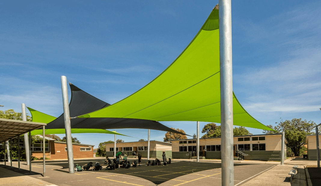 Photo of the shade sails at Brandon Park Public School.