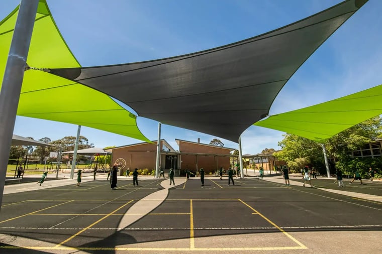 A permanent shade structure installed at Brandon Park