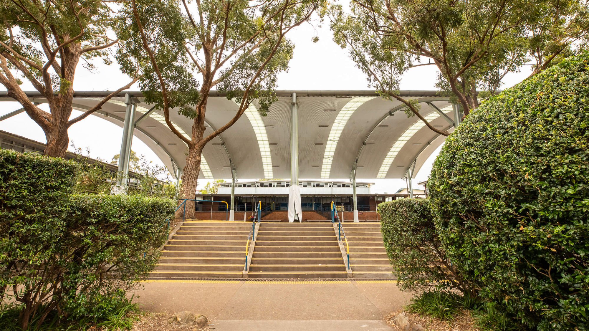 Steel roof structure at Castle Hill High