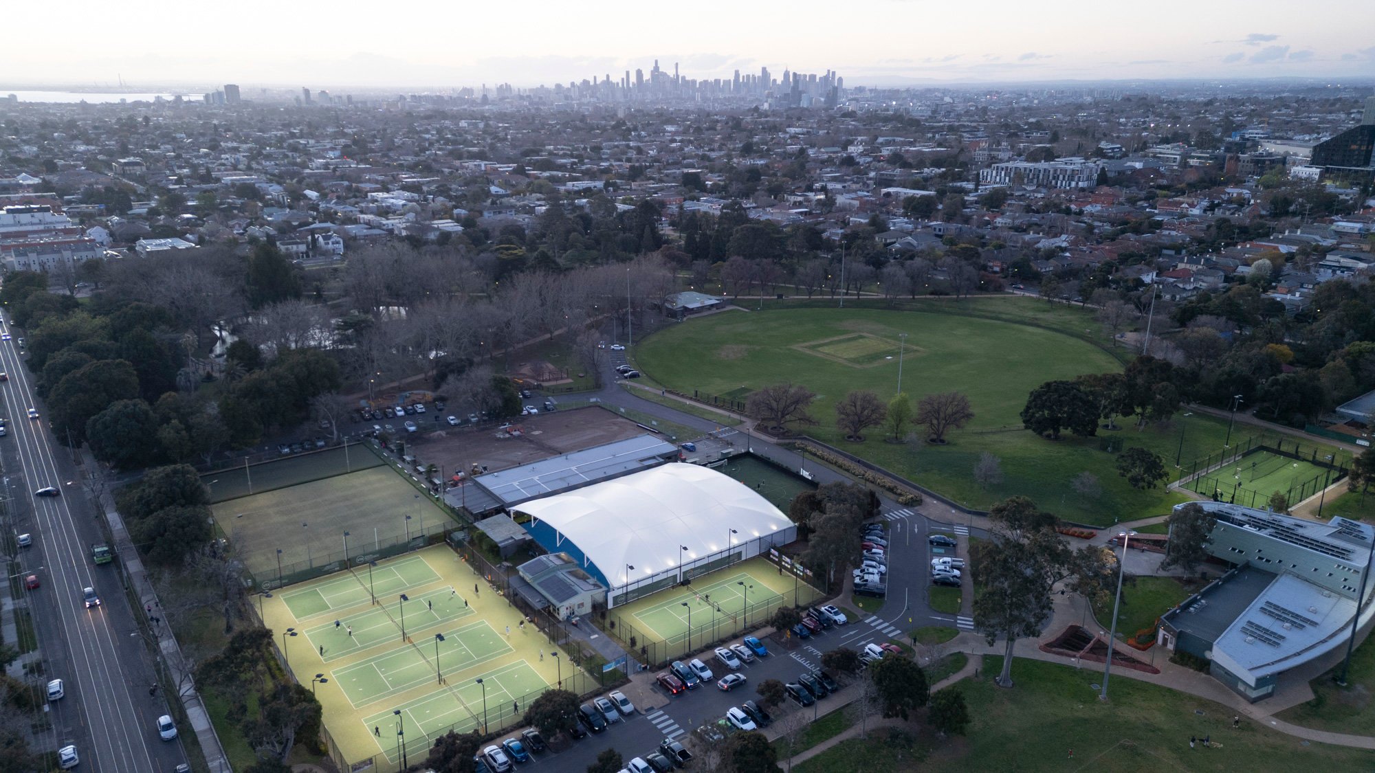 Caulfield park aerial view