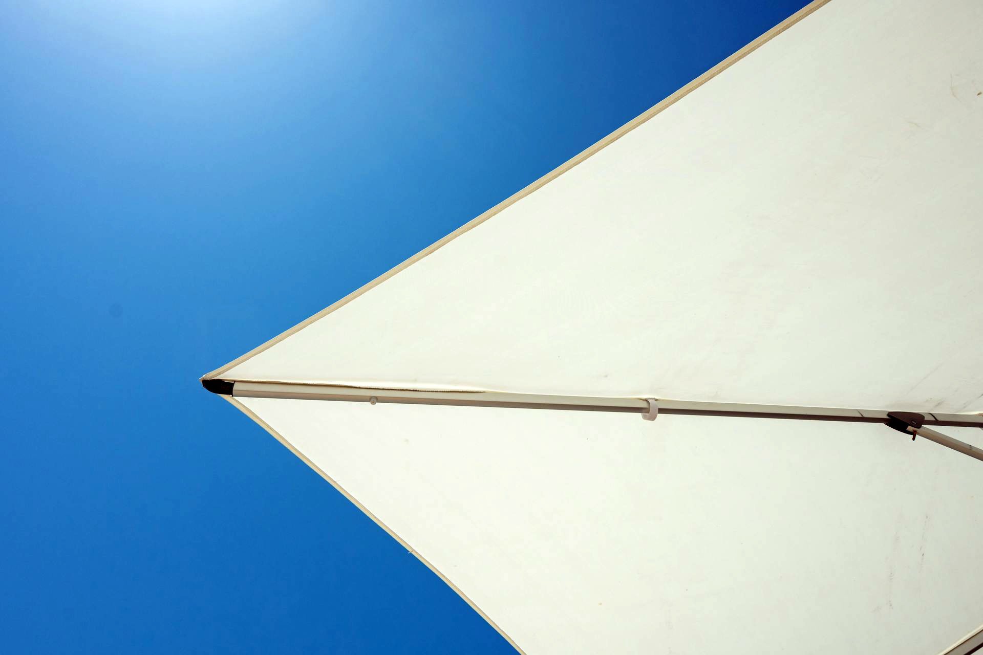 Shade structure against a blue sky