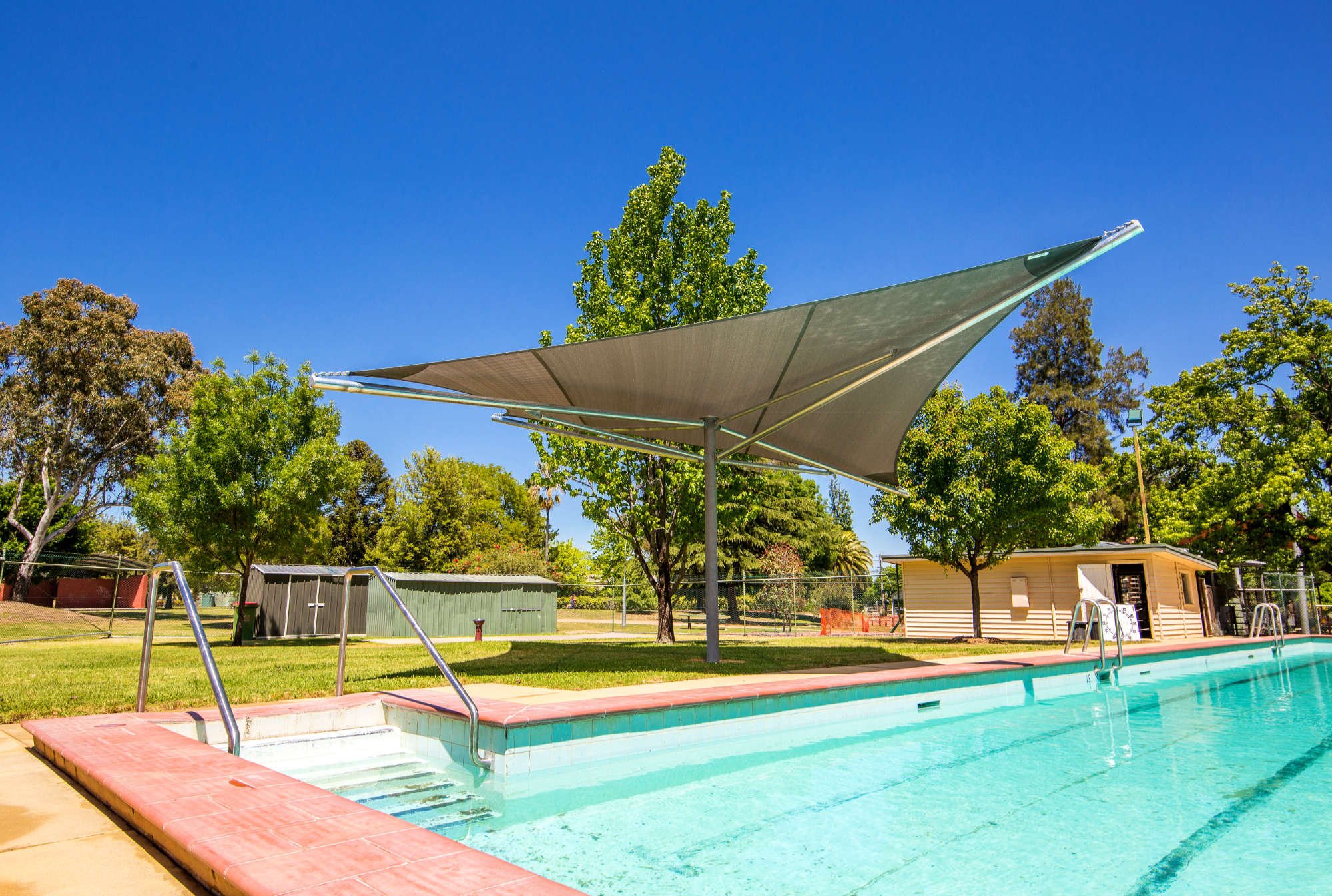 Permanent shade structure at Chiltern pool, AU