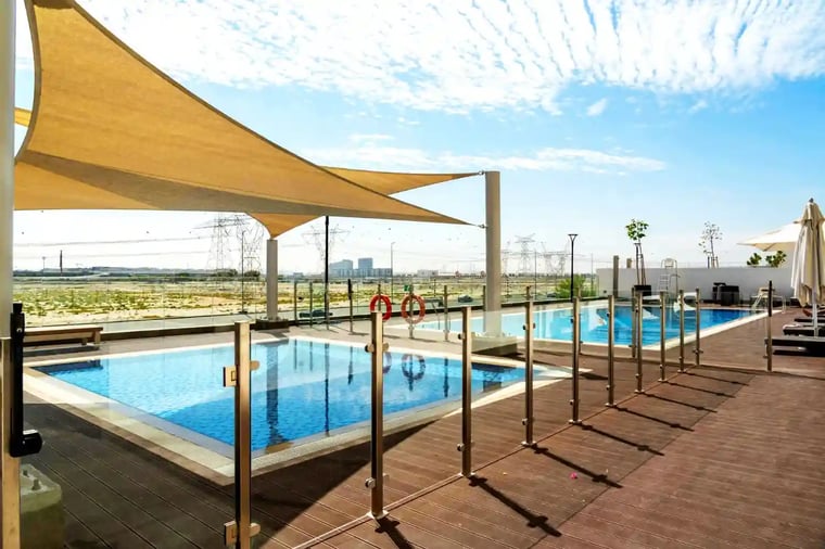 Poolside shade sails