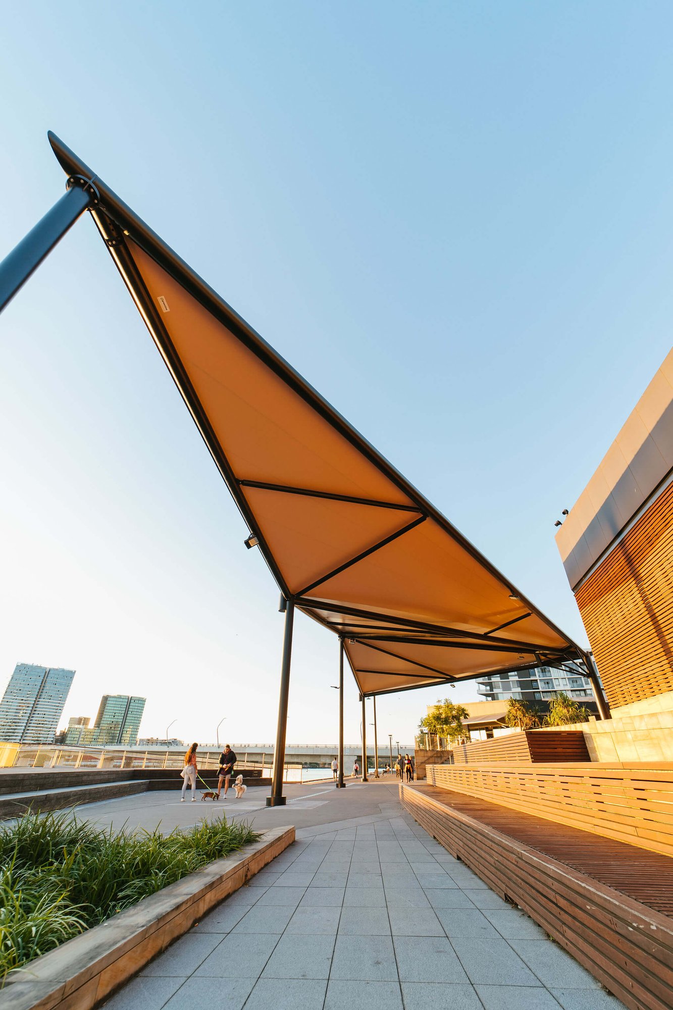 Photo showcasing the underside of the Rhodes structure. 