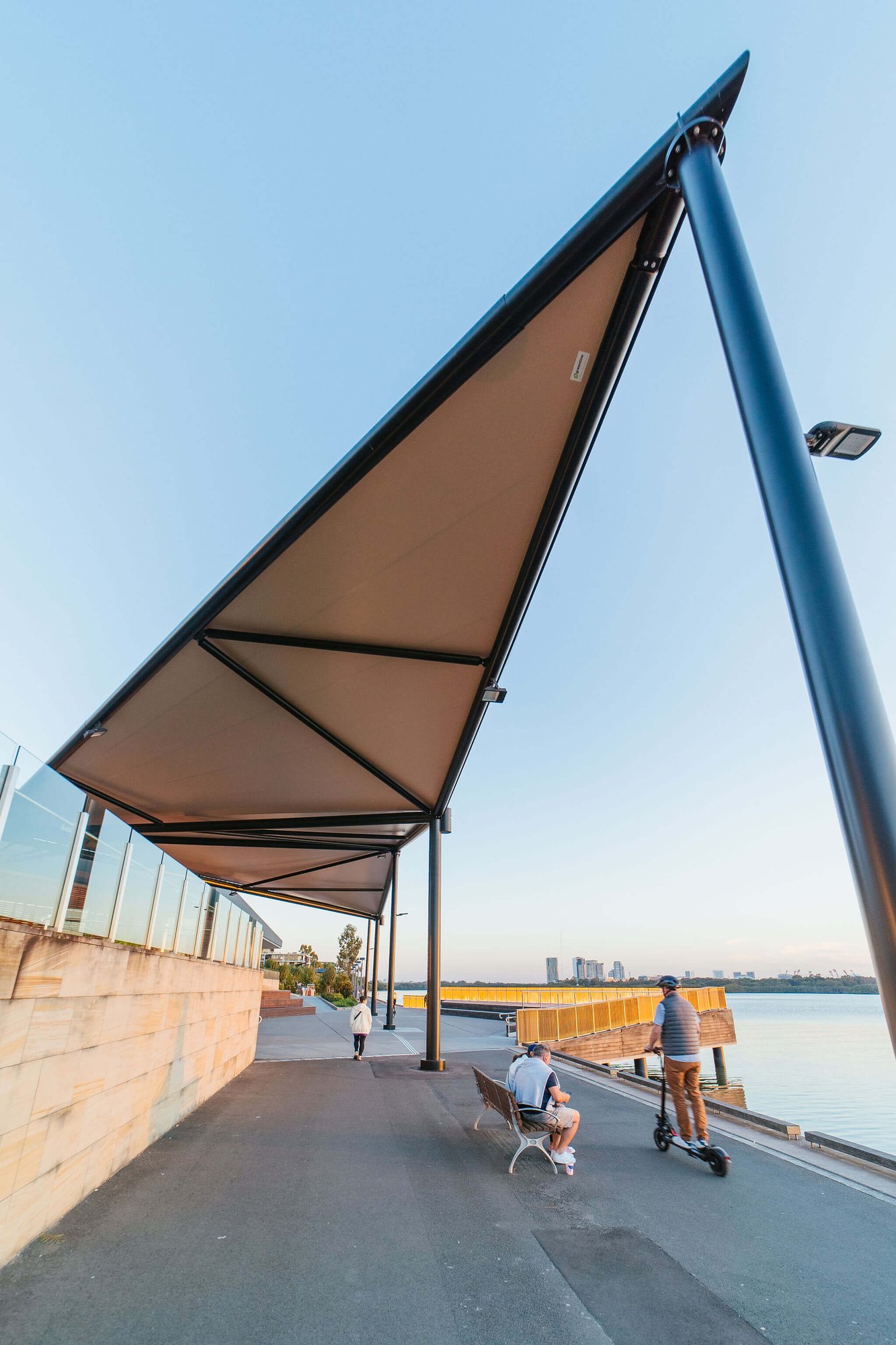 Photo showcasing the underside of the Rhodes structure. 