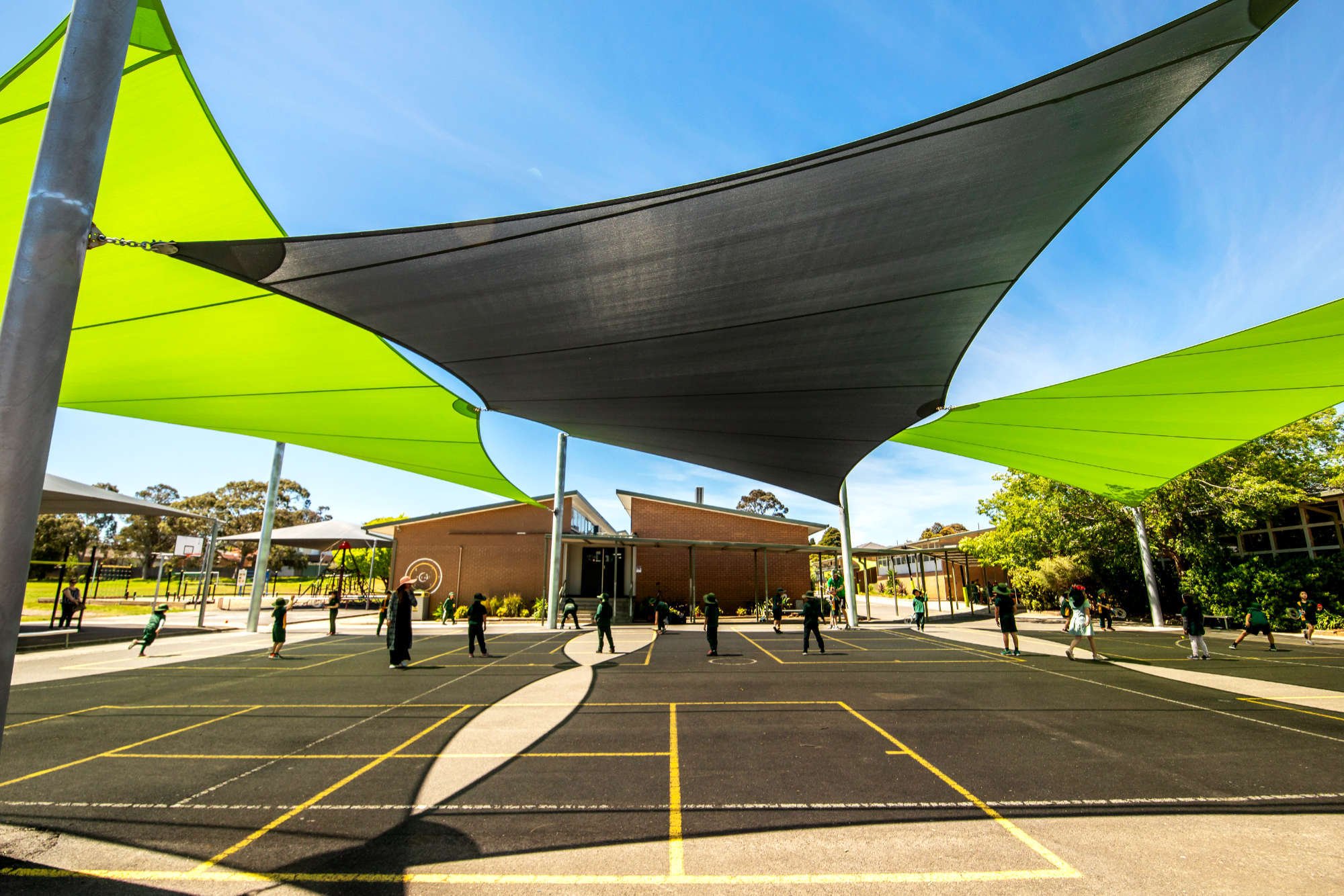 Multiple shade structures at Brandon Park, AU