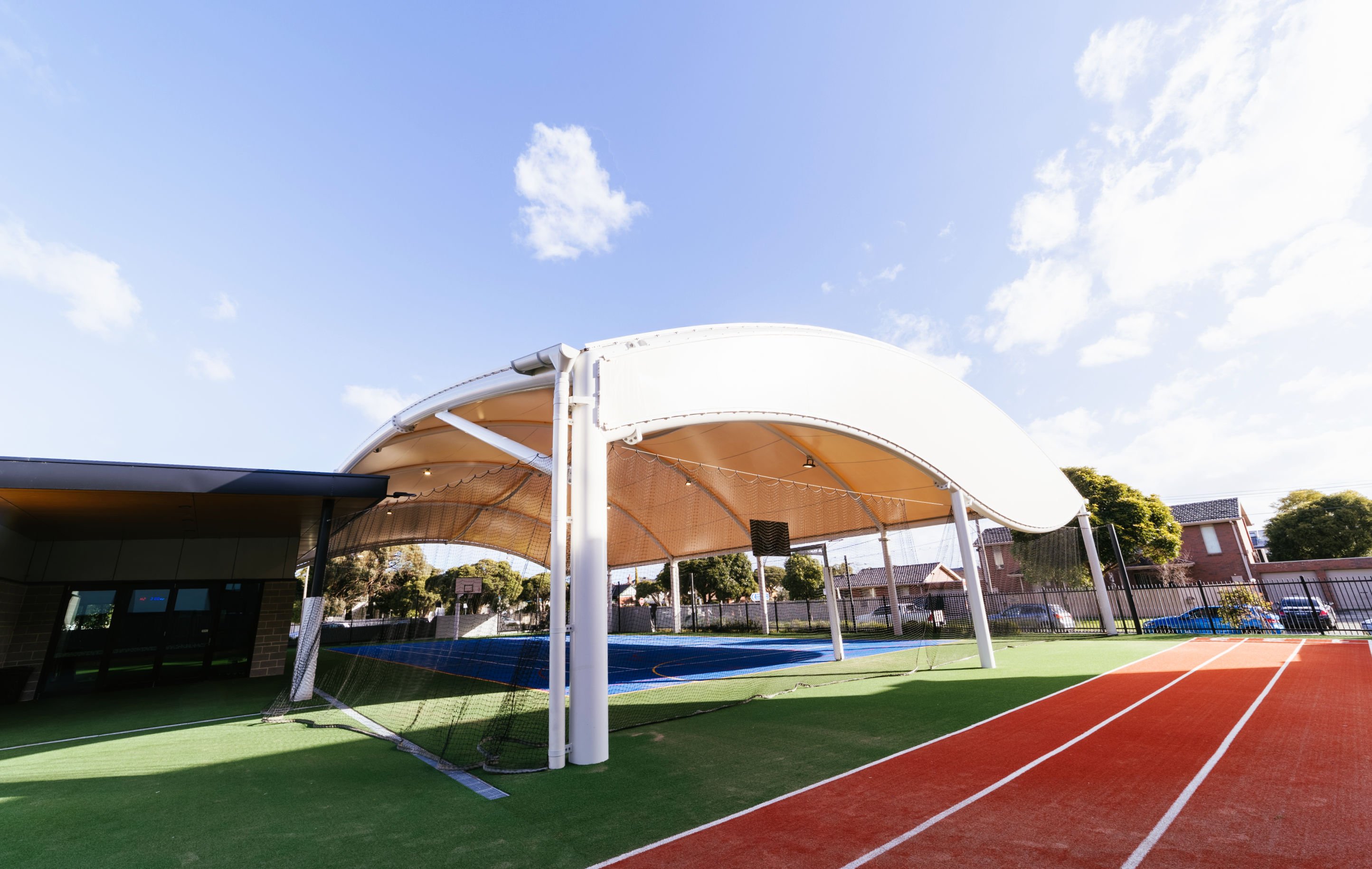 Shaded sports court