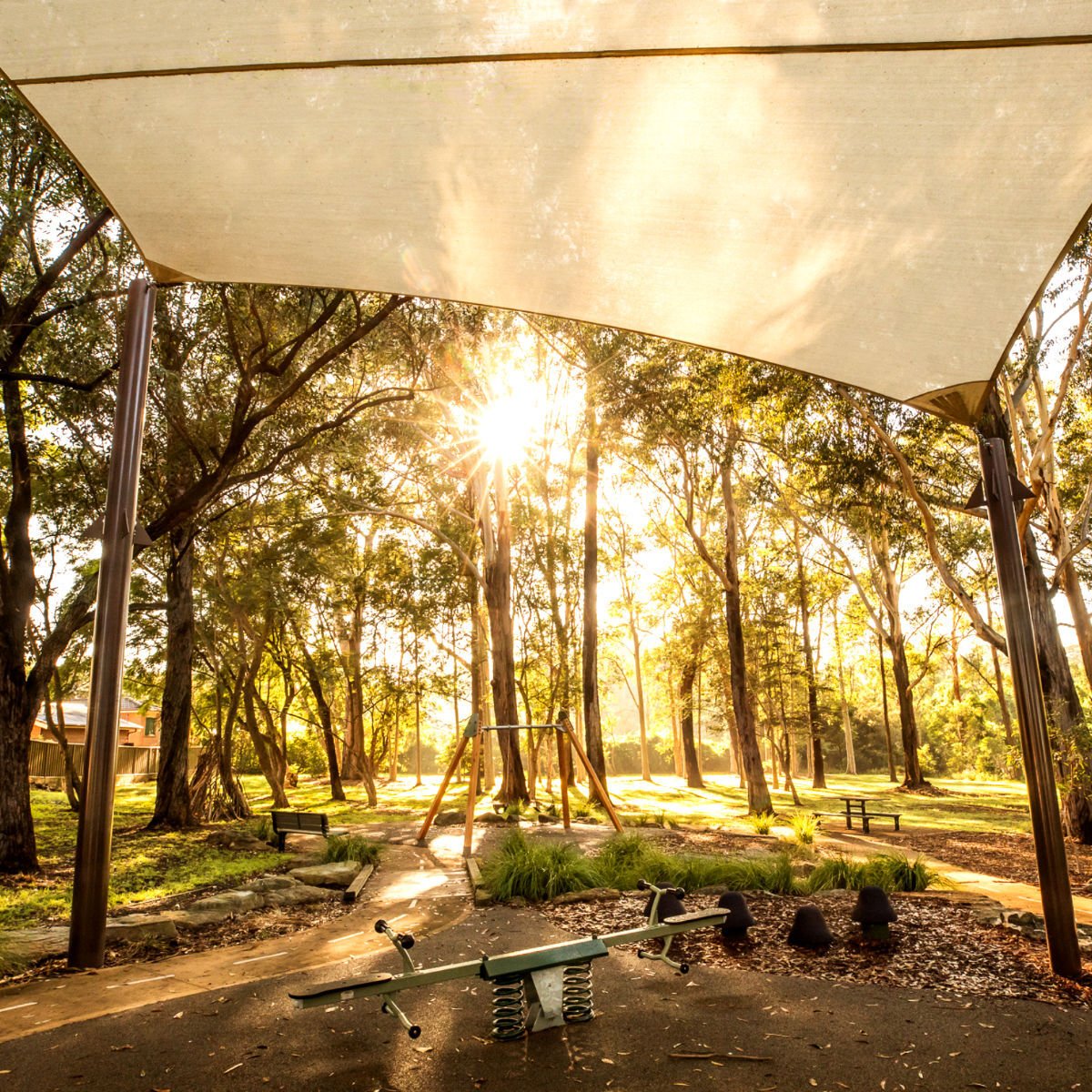 Shaded playground