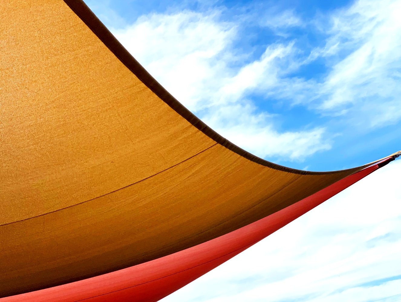 Yellow and red shade sails