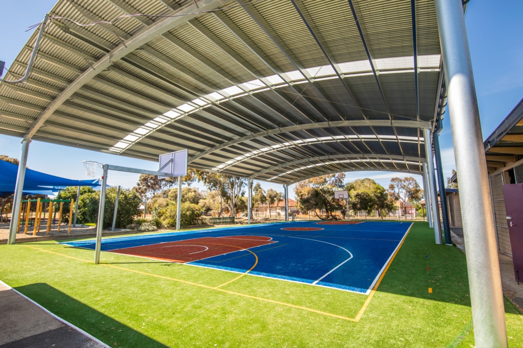 School shade structures - basketball sports courts